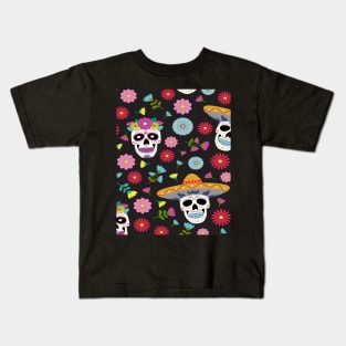 Mexican Sugar Skull Kids T-Shirt